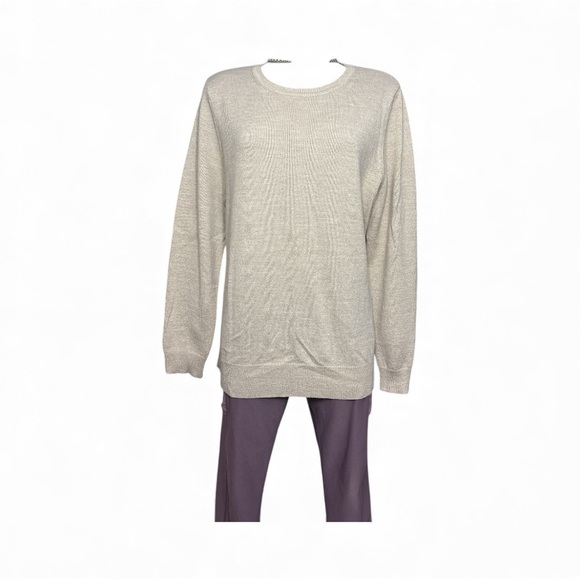 Basic Editions Gol Sparkling Cream Sweater Size XL Pit - Picture 10 of 15
